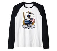 Massachusetts Stands Under One Flag Raglan Baseball Tee