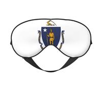 Massachusetts State Flag Comfortable Sleeping Aid Soft Eye Mask Adjustable Blackout Cover Reversible Night Rest