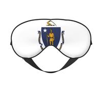 Massachusetts State Flag Double Side Eye Mask, Adjustable Strap Eye Mask, Eye Sleep Shade Cover, Blocks Light Eye mask