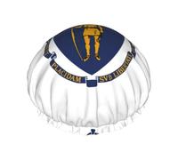 Massachusetts State Flag Hair Cap For Shower, Waterproof Hair Shower Caps For Long Hair, Non-Slip Cute Shower Cap