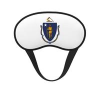 Massachusetts State Flag Print Adults Washable Eye Mask for Sleeping Blocking Nap for Travel Camping Night Rest