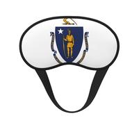 Massachusetts State Flag Print Adults Washable Eye Mask for Sleeping Blocking Nap for Travel Camping Night Rest