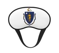 Massachusetts State Flag Print Blindfold Sleep Mask, 100% Block Light Eye Sleep Shade Cover Eye Masks with Adjustable Strap