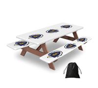 Massachusetts State Flag Print Camping Essentials Waterproof Camping Table And Bench Cover With Drawstring Bag 183 Cm