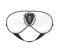 Massachusetts State Flag Print Comfortable Sleep Eye Mask Men Women Lightweight Travel Nap Meditation Yoga Work