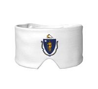 Massachusetts State Flag Print Eye and Ear Muffs Soft Blackout Blocking Sleeping for Adults Kids Travel Nap Aid