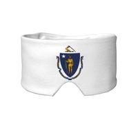 Massachusetts State Flag Print Eye and Ear Muffs Soft Blackout Blocking Sleeping for Adults Kids Travel Nap Aid