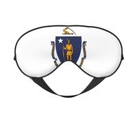 Massachusetts State Flag Print Eye Mask for Comfortable Sleep â€“ Elastic Nighttime Shade, Perfect for Plane, Travel, and Meditation