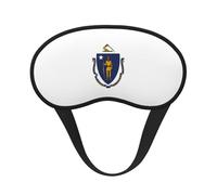 Massachusetts State Flag Print Eye Mask for Sleeping Light Blocking Nap for Travel Yoga Camping Night Rest