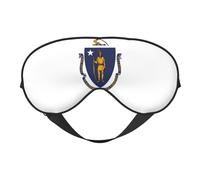 Massachusetts State Flag Print Eye Mask,Silk-Like Sleep Mask,Night Sleeping Mask for Men Women,for Sleep Relaxation