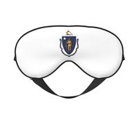 Massachusetts State Flag Print Functionality Eye Mask Sleep Lightweight Travel Yoga Camping Outdoors Relaxation