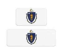 Massachusetts State Flag Print Kitchen Mats for Floor,Kitchen Rugs Set,for Various Indoor and Outdoor Spaces