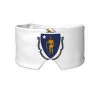 Massachusetts State Flag Print Sleep Eye and Ear Muffs Soft Blackout for Adults Kids Comfortable Travel Nap Aid
