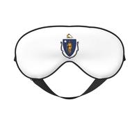 Massachusetts State Flag Print Sleep Mask, Soft Breathable Eye Cover for Travel, Shift Work & Meditation