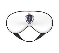 Massachusetts State Flag Print Sleeping Eye Cover Eyeshade for Men Women Plane Travel Nap Night Sleeping