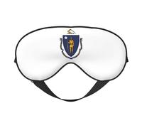 Massachusetts State Flag Print Sleeping Eye Cover Eyeshade for Men Women Plane Travel Nap Night Sleeping