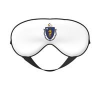 Massachusetts State Flag Print Soft Eye Mask Beneficial Block Light Nap Night Use Travel Camping Meditation Yoga
