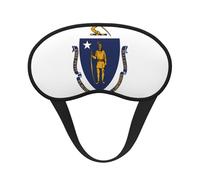 Massachusetts State Flag Print Soft Washable Comfort Eye Mask for Sleeping Travel Home Hotel Airplane Camping