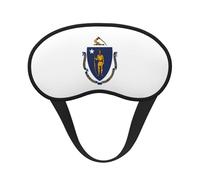 Massachusetts State Flag Print Soft Washable Comfort Eye Mask for Sleeping Travel Home Hotel Airplane Camping
