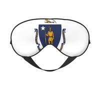 Massachusetts State Flag Print Stylish Sleep Eye Mask Lightweight Adjustable Strap Men Women Travel Nap Night