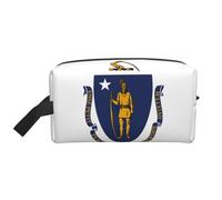 Massachusetts State Flag Print Toiletry Bag for Men Travel Toiletry Bag, Spacious Capacity Cosmetic Bag for Women