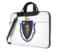 Massachusetts State Flag Print Ultra-Thin Portable Laptop Bag Stylish Women Men Briefcase Office Commute Travel