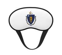 Massachusetts State Flag Print Unisex Blackout Sleep Mask Comfortable Eye Mask for Travel Meditation Sleep Travel