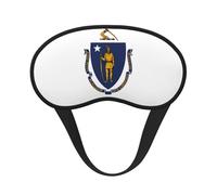 Massachusetts State Flag Print Unisex Blackout Sleep Mask Comfortable Eye Mask for Travel Meditation Sleep Travel