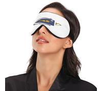 Massachusetts State Flag Travel Essential Sleep Mask for Side Sleeper with Elastic Adjustable Band Blackout with Adjustable Strap Sleep Mask for Side Sleeper Travel Home Nap Rest