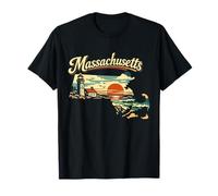 Massachusetts State Lighthouse Sunset Ocean Scene T-Shirt
