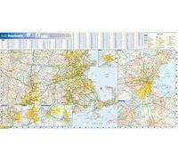 Massachusetts State Wall Map - 30.5" x 16.75" Matte Plastic