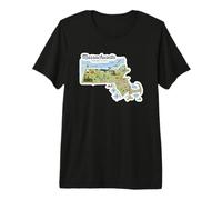 Massachusetts The Bay State Illustrated Map Design Premium T-Shirt
