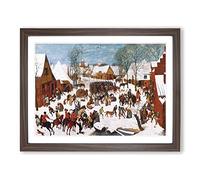 Massacre Of The Innocents By Pieter Bruegel The Elder Classic Painting Framed Print | A3 Walnut Framed Wall Art | Ready to Hang | Classic Historical Picture | Living Room Bedroom Lounge Office