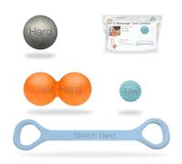 Massage Ball, Lacrosse Ball Massage Ball Therapy for Myofascial Release, Ball for Plantar Fasciitis Relief, Hard Ball,with Extra Soft Peanut Ball,Stretch Band