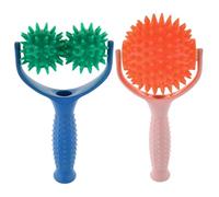 Massage Ball Roller 2Pcs Non-Slip Spiky Massage Ball with Handle Pain & Fatigue Relief Roller for Muscle, Leg, Back, Hand..