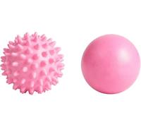 Massage Ball Set 6.1cm & 7cm Deep Tissue Muscle Roller Balls for Trigger Point Therapy, Spiky & Smooth Lacrosse Balls for Back, Feet, Legs, Shoulder Pain Relief (Pink)