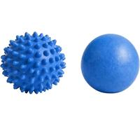 Massage Ball Set Smooth & Spiky Trigger Point Balls, Myofascial Release Hard Deep Tissue Muscle Recovery Balls for Back, Neck, Shoulders, Feet, Gym, Yoga, Physiotherapy & Sports Massage 2 Pack (Blue)