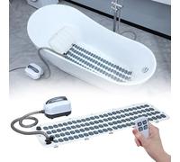 Massage Bath Mat with Adjustable Gears, Waterproof Anti-Slip Design, Inflatable Pillow, Remote Control, and Air Pump for Stress Relief and Improved Sleep