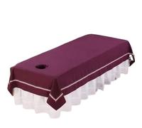 Massage Bed Cover 5pcs Solid Thicken Cotton Beauty Salon Bed Sheets Mattress Cover SPA Massage Table Bedspread Soft with/no Hole(09,135x245cm no Hole)
