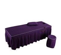 Massage Bed Cover Beauty Salon Bed Sheet 5pcs Brief Skirt Bedspread with Hole Body Massage Cover(Dark Purple,Pillow case 30x50cm)