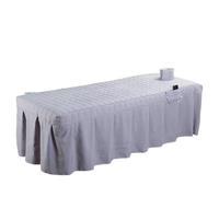 Massage Bed Cover Beauty Salon Bed Sheet 5pcs Brief Skirt Bedspread with Hole Body Massage Cover(Gray,Pillow case 30x50cm)