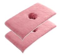 Massage Bed Cover, Massage Table Cover with Face Hole 2Pcs 16x31.5in Microfiber Bed Soft & Skin Friendly Water Absorbent Table Sheets for Beauty Salon, Pinkish