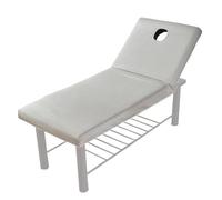 Massage Bed Cover Pure Color Massage Table Bed Fitted Sheet Elastic Full Spa Rubber Band Hole Cover Face Breath Treatment(Gray)