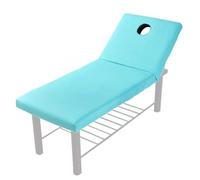 Massage Bed Cover Pure Color Massage Table Bed Fitted Sheet Elastic Full Spa Rubber Band Hole Cover Face Breath Treatment(Blue)