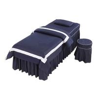 Massage Bed Cover Sheet 4pcs Beauty Salon Bedding Sets Simple Style Massage Spa Use Duvet Cover Bed Skirt King Queen(Color6,70x190cm)