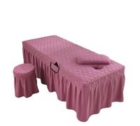 Massage Bed Cover Sheet Thick Bed Skirt Beauty Salon Massage Table Cover Sheet SPA Therapy Bedspread with Hole(Color 3,120x190cm)