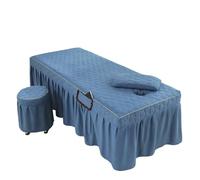 Massage Bed Cover Sheet Thick Bed Skirt Beauty Salon Massage Table Cover Sheet SPA Therapy Bedspread with Hole(Color 1,120x190cm)