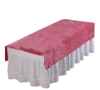 Massage Bed Cover Solid Velvet Beauty Salon SPA Bed Sheets Massage Warm Bed Table Cover Soft Salon Sheets with/no Hole(Pink1,120x200cm with Hole)