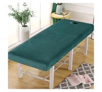 Massage Bed Cover Thicken Velvet Beauty Salon Massage Table Fitted Bed Sheet Skin-Friendly SPA Cover with Hole(Green,180 to 175 x60)