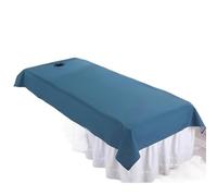 Massage Bed Cover Waterproof Oilproof Beauty Salon Bed Sheets SPA Massage Skin-Friendly Filmed Bed Table Cover Sheet for Salon Barbershop(Blue,200x100 with Hole)